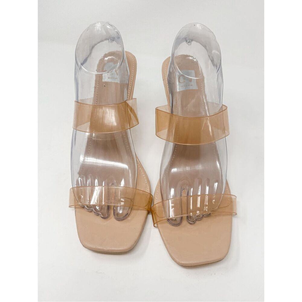NEW DV Dolce Vita Women's Nude Clear Strap Slip On Selsta Heels Sandal Size 11 - Picture 5 of 11